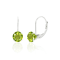 14K White Gold 6mm Round Peridot Leverback Earrings