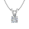 FINEROCK 1/4 Carat Diamond Solitaire Pendant Necklace in 14K White Gold
(Silver Chain Included)