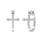 FINEROCK 0.12 Carat Men's Diamond Hoop Earring with Cross Sign in 10K
White Gold (Single Piece)