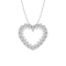 FINEROCK 1/4 Carat Diamond Heart Pendant Necklace in 925 Sterling Silver