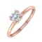 FINEROCK 1/4 Carat 4-Prong Set Diamond Solitaire Engagement Ring Band in
10K Rose Gold