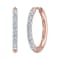 FINEROCK 1/4 Carat (ctw) Round White G Diamond Ladies Hoop Earrings in
10K Rose Gold