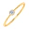 FINEROCK 0.04 Carat Bezel Set Diamond Solitaire Stackable Bandin 10K Gold