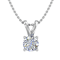 FINEROCK 1/3 Carat 4-Prong Set Solitaire Diamond Pendant in 10K Rose
Gold (Silver Chain Included)
