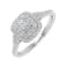 FINEROCK 1/3 Carat Cushion cut Halo Diamond Engagement Ring in 10K Gold