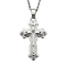 Diamond Steel Cross Pendant with Cable Chain