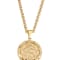 Saint Christopher Yellow Stainless Steel Diamond Medal
