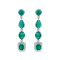 7.70Cts Colombian Emerald, 0.64cw diamond, crafted in 18K White Gold Earrings.