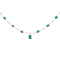 5.79cts Colombian emerald-mix shape cut, 0.35 cw Diamond, crafted in 18K
yellow gold necklace.