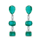 5.45Cts Colombian Emerald, 0.12cw diamond, crafted in 18K Yellow Gold Earrings.