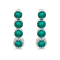 4.21Cts Colombian Emerald, 0.18cw diamond, crafted in 18K white gold earrings.