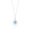 GEMISTRY Oval Larimar with White Topaz Floating Pendant with Chain in
Sterling Silver, 18 inch