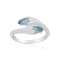 GEMISTRY Pear Cabochon Gemstone Satin Finish Bypass Ring in Sterling Silver