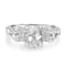 GEMistry White Topaz and White CZ 925 Sterling Silver 3-Stone Cocktail Ring