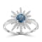 GEMistry Sterling Silver Round London Blue Topaz & White Zircon Ring
(1.46 ctw)