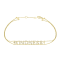 GEMistry 14K Yellow Gold 0.33 Ctw Round Diamond Double Chain Kindness Bracelet