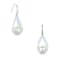 Gemistry White Cultured Freshwater Pearl Open Work Earrings in Sterling Silver