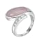 GEMistry Sterling Silver Fancy Rose Calcite Cabochon & White Topaz
Ring, (0.38 ctw White Topaz)