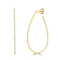 GEMistry 14K Yellow Gold 0.46 Ctw Round Diamond Teardrop Hoop Earrings