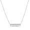 GEMistry 14K White Gold 0.24 Ctw Round and Baguette Diamond Rectangular
Bar Pendant Necklace