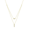 GEMistry 14K Yellow Gold 0.42Ctw Baguette and Round Diamond Layered Necklace
