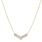 GEMistry 14K Yellow Gold 0.54 Ctw Round and Baguette Diamond Pendant Necklace