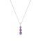 GEMISTRY Oval Amethyst Triple Drop Pendant Necklace in Sterling Silver,
18 inch