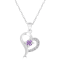 GEMistry Love Heart Amethyst Sterling Silver 18 inch Cable Chain Pendant Necklace