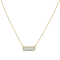 GEMistry 14K Yellow Gold 0.31 Ctw Round and Baguette Diamond Rectangular
Bar Necklace