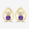 GEMistry 0.5 Ctw Round Amethyst and Topaz Pear Stud Earrings in Sterling Silver