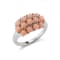 GEMistry Angel Skin Coral Three-Row Band Ring, Sterling Silver