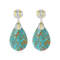GEMistry Elongated Cabochon Gemstone Pear Drop Earrings in Sterling Silver
