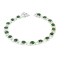 GEMistry Round Chrome Diopside Leaf Accent Line Bracelet in Sterling Silver