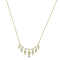 GEMistry 14K Yellow Gold 0.61 Ctw Round Diamond Leaf Dangle Statement Necklace