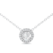 14k White Gold Diamond Halo Necklace