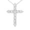 14K White Gold Diamond Cross Pendant