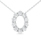 14K White Gold Diamond Oval Pendant