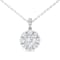 14K White Gold Lab Grown Diamond Cluster Pendant
