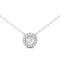 14k White Gold Diamond Halo Necklace