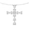 18K Yellow Gold Pear Shape Diamond Cross Pendant