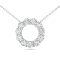 14K White Gold Lab Grown Diamond Circle Pendant