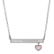 Sterling Silver White Bar Mother of Pearl and Pink Heart Mother of Pearl Necklace