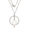 Sterling Silver White Button Freshwater Pearl Pendant with 17"
Cable Chain