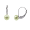 Sterling Silver Light Green Button Fresh Water Pearl Earrings