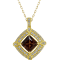 18KY 1 CTW Diamond Fashion Pendant With 4 1/2 CTW Center Princess Sun Stone