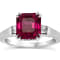 18KW 1/5 CTW Diamond Engagement Ring With 3.15 CTW Emerald Spinel