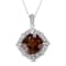 18KW 1/2 CTW Diamond Fashion Pendant With 5 3/4 CTW Cushion Sun Stone