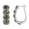18KW 1 1/2 CTW Diamond Hoop Earring With 7 1/2 CTW Oval Sun Stone