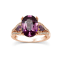 18KP 1/5 CTW Diamond Engagement Ring With 3 3/4 CTW Oval Garnet &
1/2 CTW Pear Garnet
