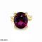 8.50ctw Garnet and Diamond 18K Yellow Gold Ring